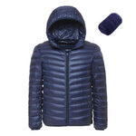 Mens Hooded Ultra Light Weight Duck Down Jacket