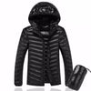 Mens Hooded Ultra Light Weight Duck Down Jacket