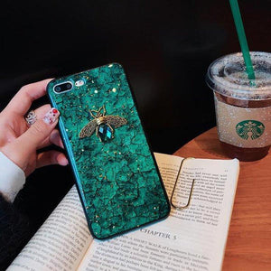 Luxury Diamond Metal Bee Silicone Phone Case