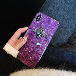 Luxury Diamond Metal Bee Silicone Phone Case