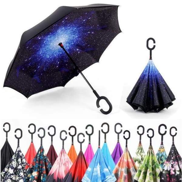 Revolutionary Upside Down Reverse Double Skin Umbrella