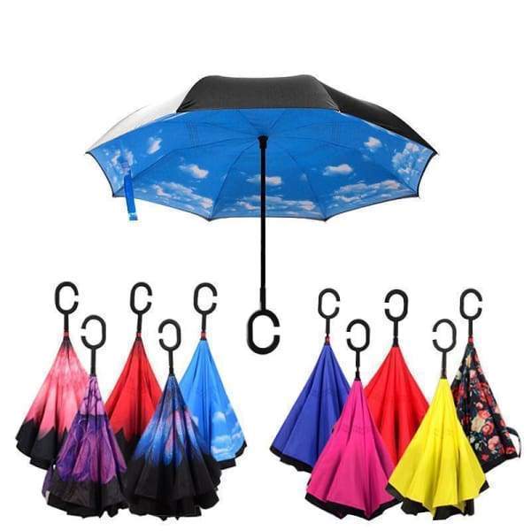 Revolutionary Upside Down Reverse Double Skin Umbrella