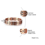 Men's Elegant Pure Copper Magnetic Therapy Link Bracelet Pain Relief For Arthritis And Carpal Tunnel Jewelry 8.46"