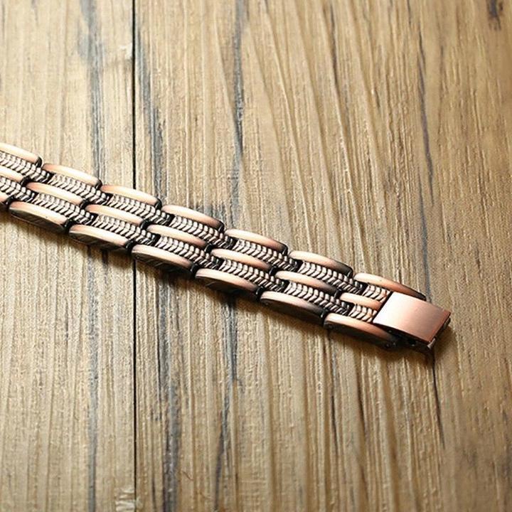 Men's Elegant Pure Copper Magnetic Therapy Link Bracelet Pain Relief For Arthritis And Carpal Tunnel Jewelry 8.46"