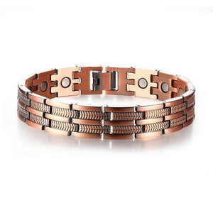 Men's Elegant Pure Copper Magnetic Therapy Link Bracelet Pain Relief For Arthritis And Carpal Tunnel Jewelry 8.46"