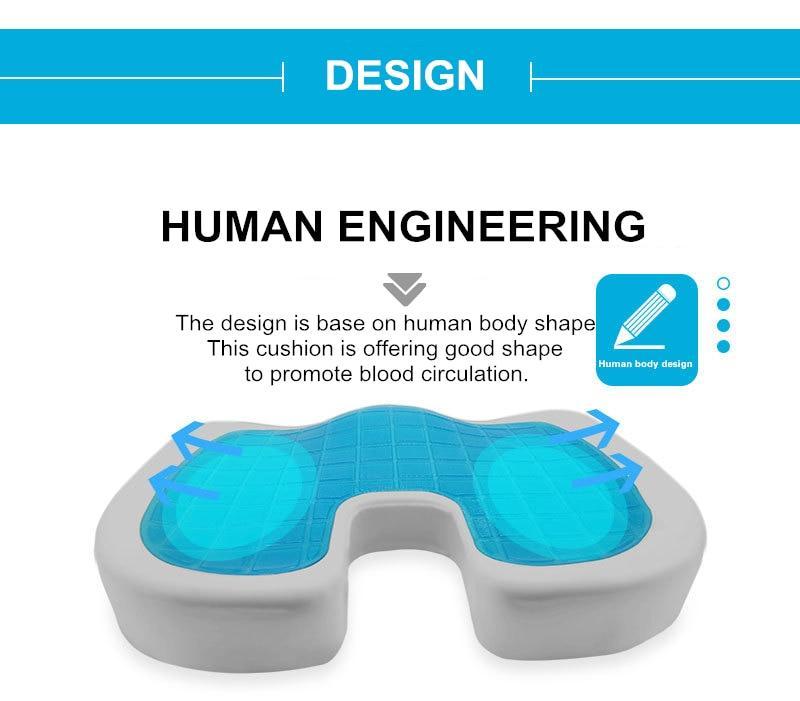 Cooling Gel Memory Foam Orthopedic Seat Cushion