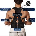Back Brace Posture Corrector | Best Fully Adjustable Support Brace | Improves Posture and Provides Lumbar Support | For Lower and Upper Back Pain | Men and Women