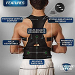 Back Brace Posture Corrector | Best Fully Adjustable Support Brace | Improves Posture and Provides Lumbar Support | For Lower and Upper Back Pain | Men and Women