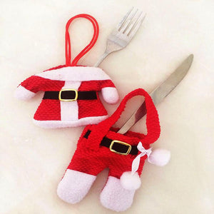 6Pcs New Year Chirstmas Tableware Holder Knife Fork Cutlery Set