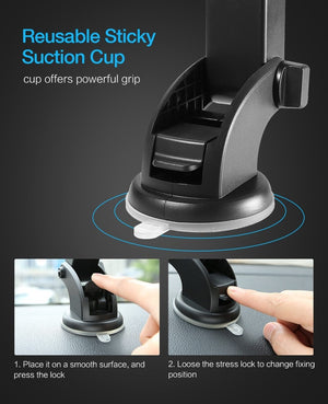 Automatically Locking Windshield Phone Holder, Universal Fit