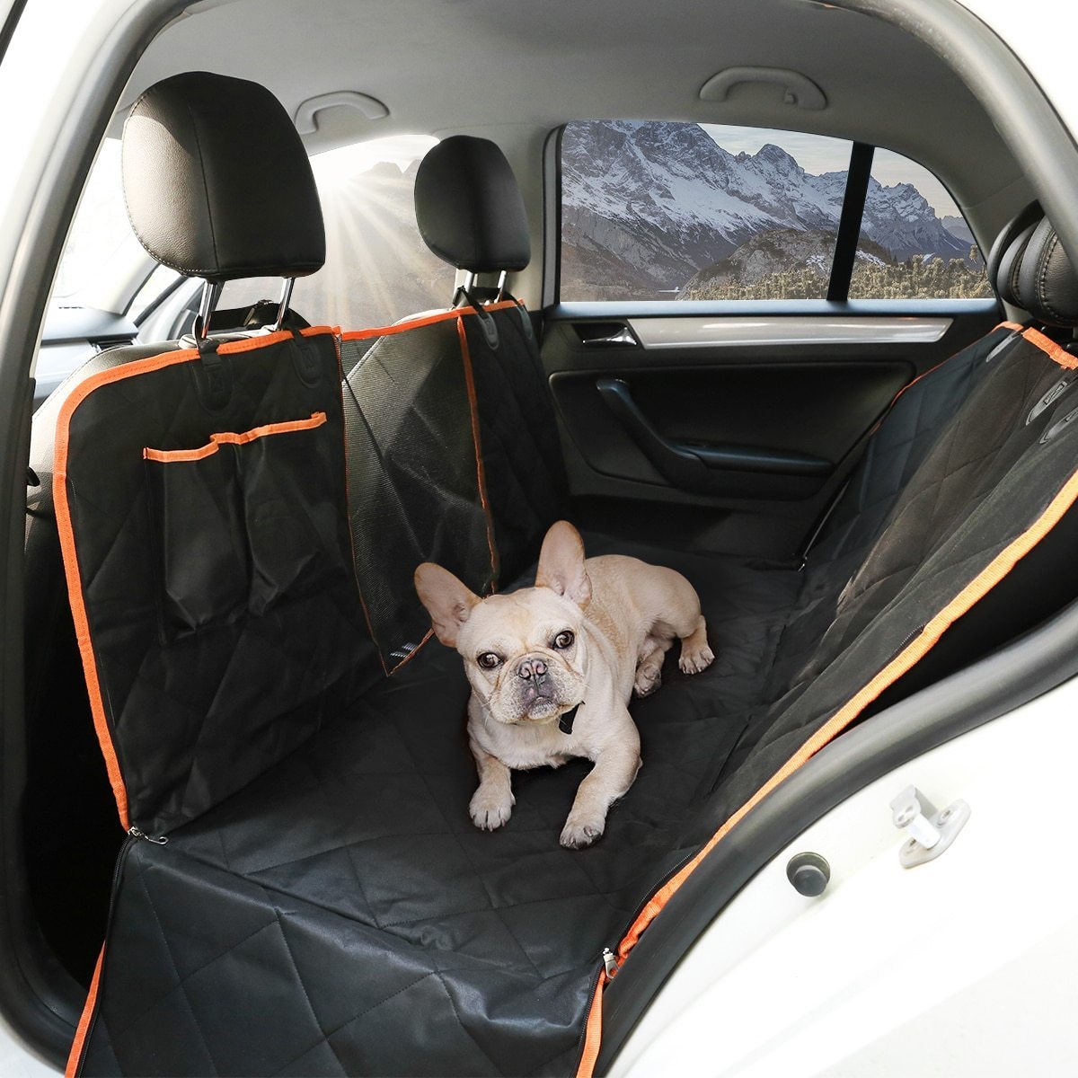 Best Dog Car Seat Cover Hammock Waterproof with Storage Pocket