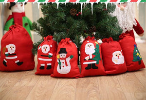 Christmas Gift Bags Santa Claus Snowman