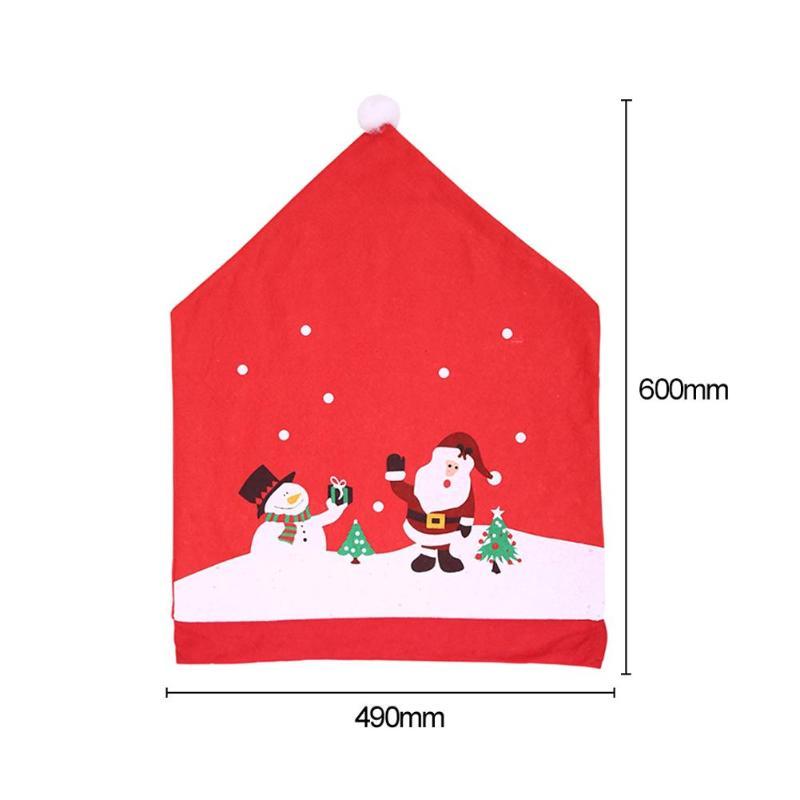 Christmas Chairs Cover Santa Claus Cap