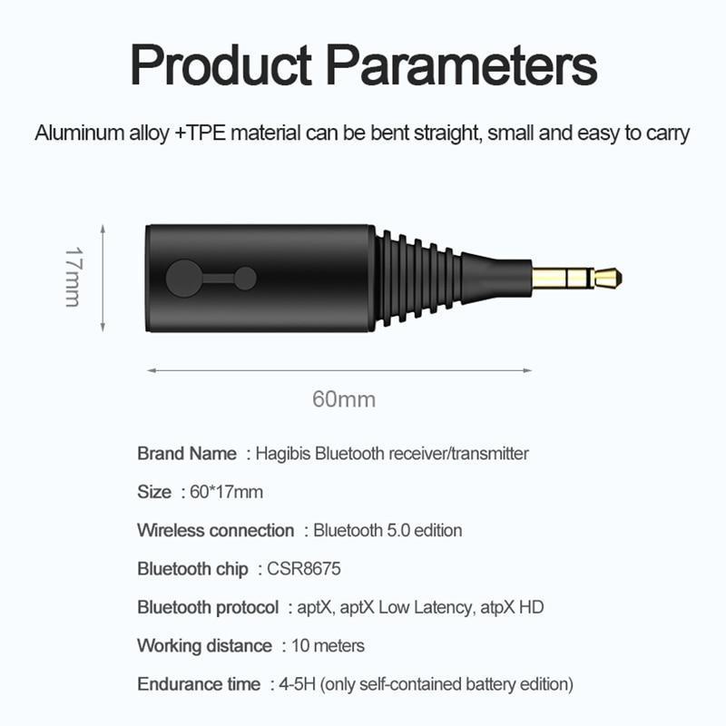 2in1 Bluetooth 5.0 Adapter For Headphone Speaker Wireless Audio