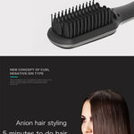 Professional Hair Straightening Brush for All Hair Types - Ionic Hair Straightener Brush