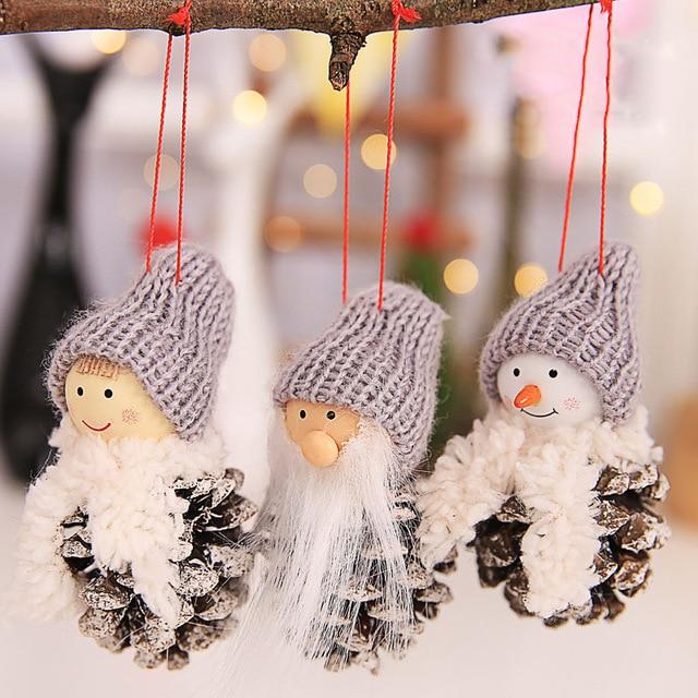 Christmas Hanging Ornaments Pine Cone Xmas Doll