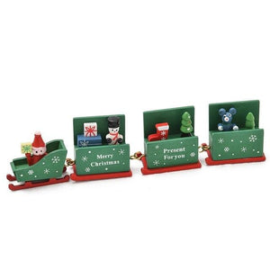 new Christmas train painted wood with Santa/bear Xmas