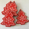 10pcs/set White Red Christmas Tree Ornament Wooden Hanging