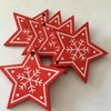 10pcs/set White Red Christmas Tree Ornament Wooden Hanging