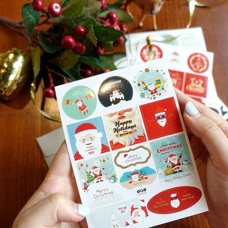 2PCS/Lot Christmas Decoration Gift Paper Stickers