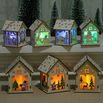 Festival Led Light Wood House Christmas Tree Decorations