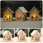 Festival Led Light Wood House Christmas Tree Decorations