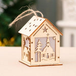 Festival Led Light Wood House Christmas Tree Decorations