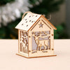 Festival Led Light Wood House Christmas Tree Decorations