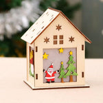 Festival Led Light Wood House Christmas Tree Decorations