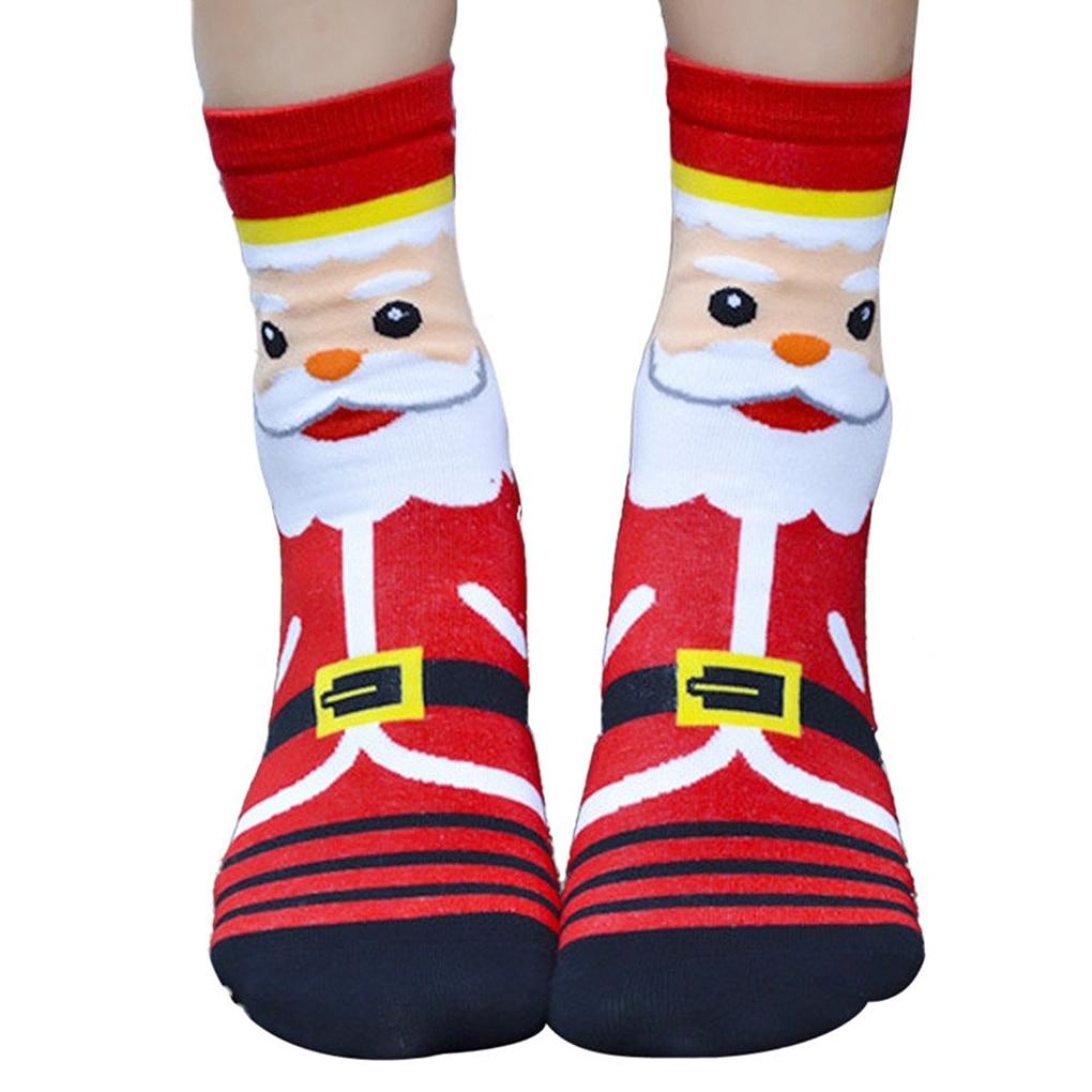 1 pair Women Girls Christmas 3D Santa Socks