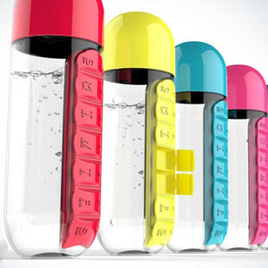 Pill Organizer Water Bottle