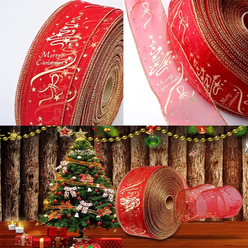 Christmas Tree Decorations Ribbons Party Supply Xmas Bow