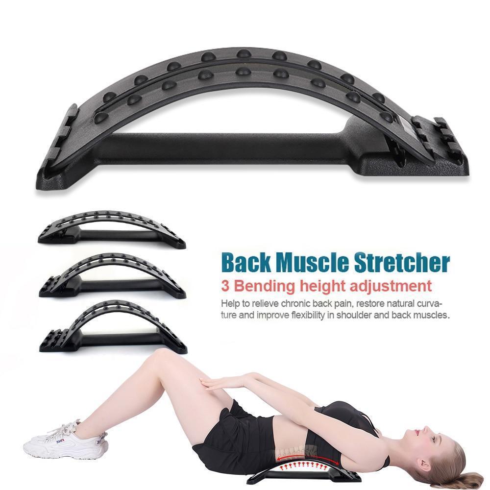 ADJUSTABLE BACK STRETCHER AND TRACTION MASSAGER