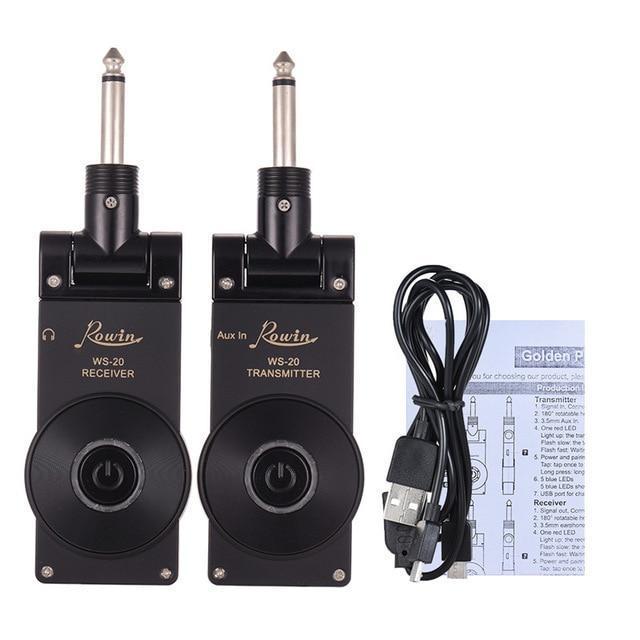 Rechargeable Wireless Guitar System Transmitter & Receiver