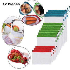 ZERO-WASTE REUSABLE PRODUCE BAGS - 12PCS