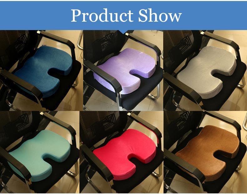 Bamboo Charcoal Memory Foam Ventilated Orthopedic Seat Cushion