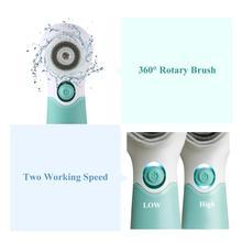 Waterproof Facial Cleansing Spin Brush Set with 3 Exfoliating Brush Heads