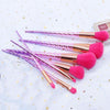 7pcs Hot Pink Makeup Soft Unicorn Brushes Set