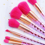 7pcs Hot Pink Makeup Soft Unicorn Brushes Set
