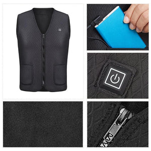 Electric USB Heated Warm Vest Men Women Heating Coat