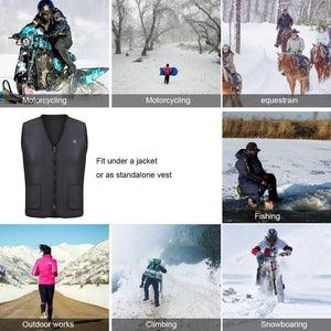 Electric USB Heated Warm Vest Men Women Heating Coat